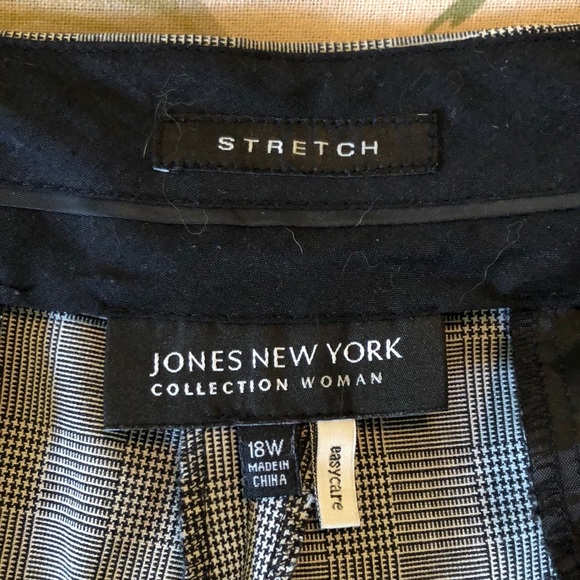 JONES NEW YORK Size 18W Glen Plaid Square FlatFront Wool Spandex Career $119NEW - Picture 9 of 16